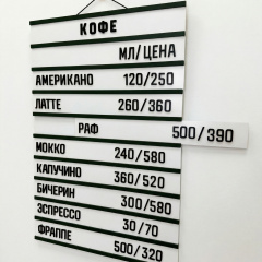 Настенное наборное меню арт. U11